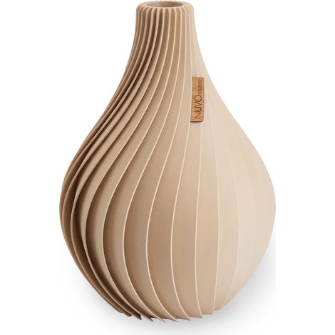 Vase Ventura - 25 cm - Vase pour fleurs séchées et fleurs fraîches - Design scandinave - Imperméable - Durable et imprimé en 3D (cappuccino, L) (1/5)