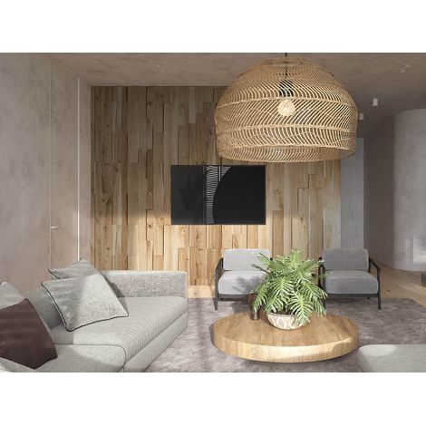 Panneau Mural Décoratif OZO Chêne Massif - Effet 3D Relief Deux Épaisseurs - Parement Bois Naturel Structuré - 1m² par Boîte