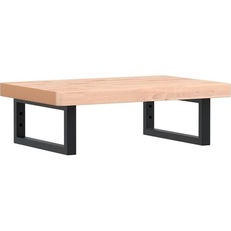 Maison Exclusive - Waschbeckenregal Wandmontage Stahl und Massivh (1/5)