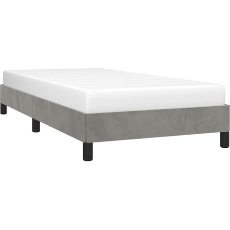 Bed Frame without Mattress Light Grey 90x190 cm Single Single Velvet vidaXL (1/4)