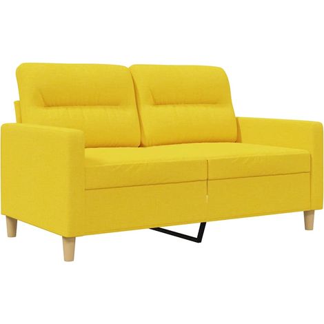 Canapé  Sofa à 2 places Jaune clair 120 cm Tissu (1/5)