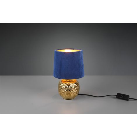 Trio Sophia lámpara de mesa azul dorado 38 cm diseño rústico (1/2)