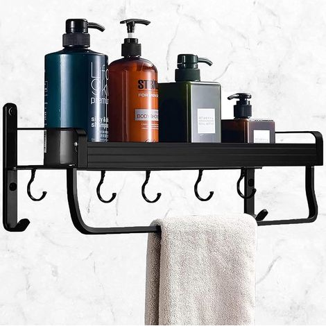 Bodenregal fürs Badezimmer (ohne Bohren), selbstklebender Shampoo-Korb aus Aluminium für Badezimmer, Dusche und Küche zur Wandaufbewahrung (1/5)