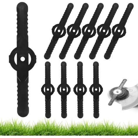 Pack of 10 14cm Plastic Replacement Blades – For Grass Trimmer – Easy Replacement – Black Plastic Material – Karteo (1/5)