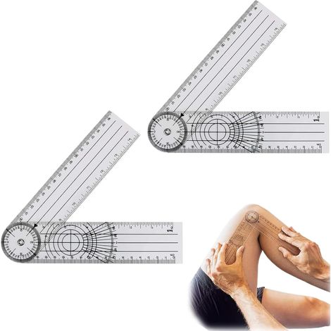 Pack of 2 Goniometers, Physiotherapy Goniometer, Physiotherapy Protractor, Suitable for Doctors, Designers, Carpenters, Architects, Teachers, Engineers (1/5)