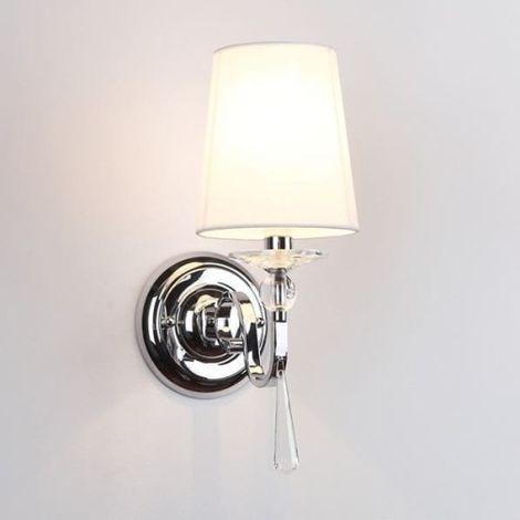 Applique glamour Charlotte chrome abat-jour blanc E14 40W