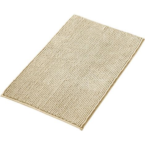 LaBlanc - Rutschfeste Badematte aus Chenille, super saugfähig und maschinenwaschbar, für Badezimmer, Dusche, Badewanne oder als Toilettenmatte, Beige, 40x60 cm