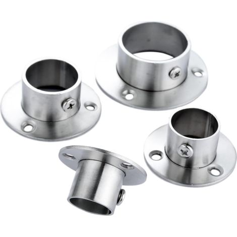 2 supports de tringle à vêtements épais en acier inoxydable avec bride (1/5)