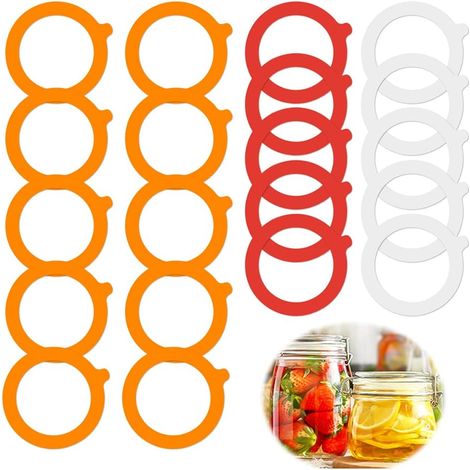 20 Ersatz-Glasdichtungen, wiederverwendbare Gummidichtungen für Gläser mit normaler Öffnung