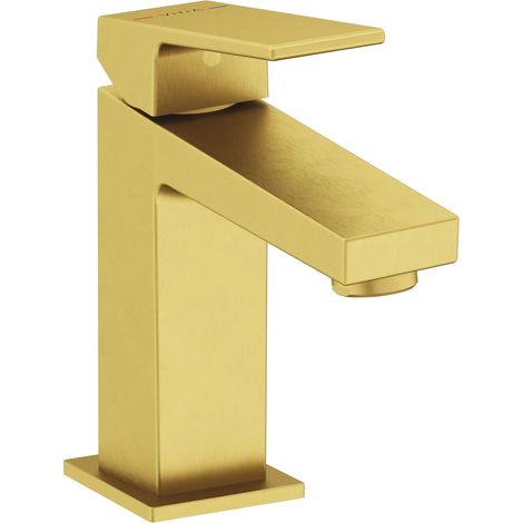 Vitra Minimax Square Compact Basin Mixer Tap - Brushed Brass
