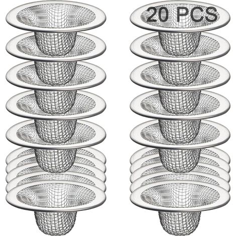 Lot de 20 petits paniers de vidange, passoire de 5,4 cm pour lavabo, baignoire, camping-car, etc. Filtre et filtre anti-cheveux pour évier. (1/5)