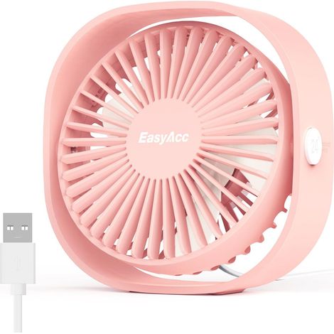 Ventilateur USB Mini Ventilateur Silencieux Portable Ventilateur USB, 3 Vitesse, Rotation 360°, Alimenté par USB, Petit Ventilateur de Table - Pour Maison, Chambre, Bureau, Cuisine (1/5)