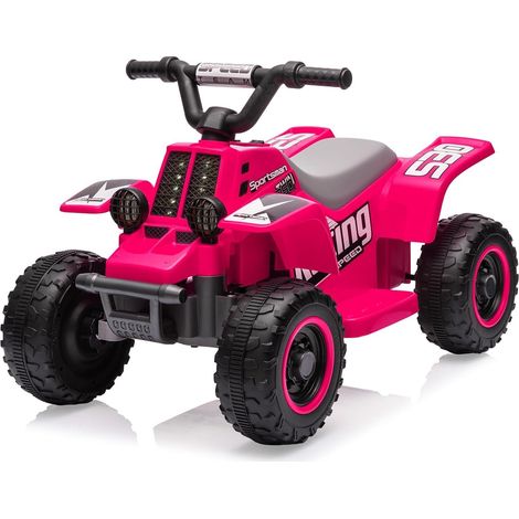 Quad Électrique Enfant 6V, Voiture Électrique pour Enfants avec LED Et Musique, 1,8 km/h avec Klaxon, Démarrage par Un Bouton, Longue Autonomie, ATV pour Enfants 3+ Ans,Magenta (1/5)