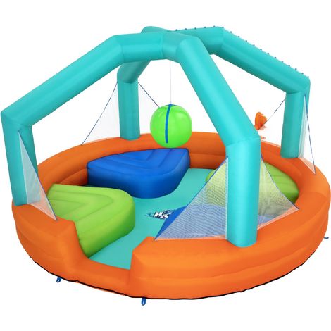 Piscina Hinchable Bestway Dodge & Drench Water Park 450x450x268 cm con Juego de Pelota Suspendida y Plataformas (1/5)