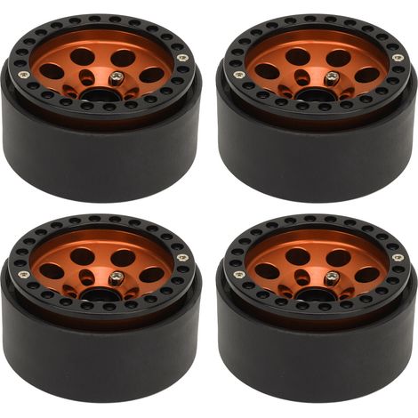 Jantes RC 1,9 pouces en alliage d'aluminium, moyeux de roues stables pour voitures RC Axial SCX10 II III, couleur or (1/5)