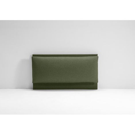 EVERGREENWEB - Testata Letto Individuale Imbottita, Testiera di Tessuto antimacchia con cuscino imbottito in Foam, interno in puro legno. Testata letto muro, Realizzata in Italia - VERDE OLIVA