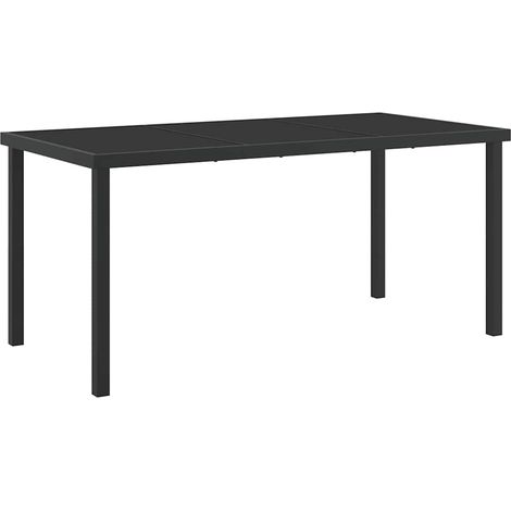 Maison Exclusive - Gartentisch Schwarz 160 x 80 x 73 cm Metall (1/5)