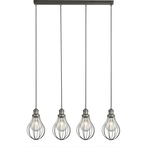 Searchlight Balloon Cage - 4 ciondolo appeso a gabbia per palloncini luminosi argento, E27 (1/5)