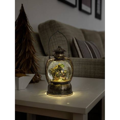 Konstsmide - Lanterna LED con Palla di Vetro e Neve, plastica, Natività, Round 20cm (1/4)