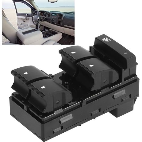Fensterheberschalter für Chevrolet Silverado – Kompatibel mit OE 20945129, schwarzes ABS, direkte Montage (1/5)