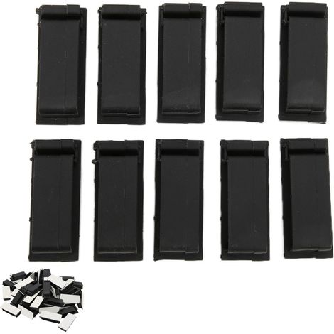 50 Paires Fixe-Câbles Auto-Adhésifs Résistants Acides Isolants Noir Nylon FC-30 (1/5)