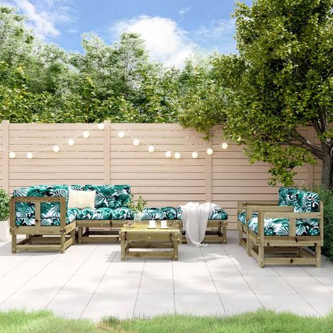 8-tlg. Garten-Lounge-Set Kiefernholz Imprägniert (1/5)