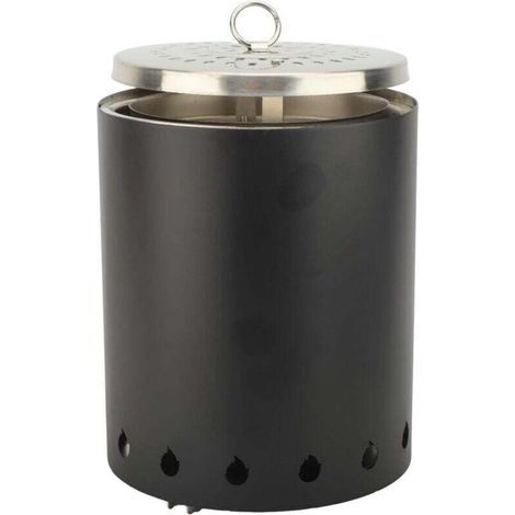 Poêle à bois coupe-vent pour extérieur, Acier Inoxydable pour extérieur et terrasse (noir) (1/4)