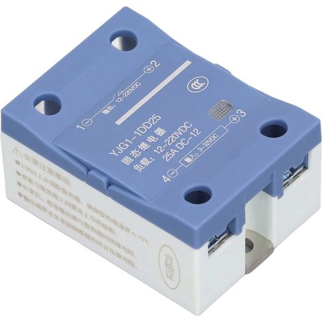 Relais à semi-conducteurs monophasé, régulateur de tension de contrôle DC, entrée 3-32V, sortie 12-220V 25A (1/5)