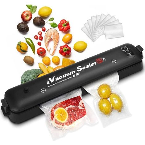 Machine Sous Vide Alimentaire, Appareil Sous Vide, Machine à Emballer Sous Vide Pour la Conservation Des Aliments, Avec Mode Sec et Humide, 10 Sacs Sous Vide Inclus pour Aliments, Via (1/5)