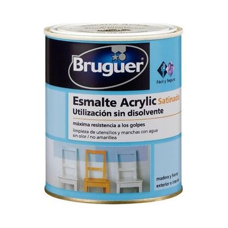 Bruguer Esmalte al agua Acrylic Satinado Verde lima 750 ml (1/3)