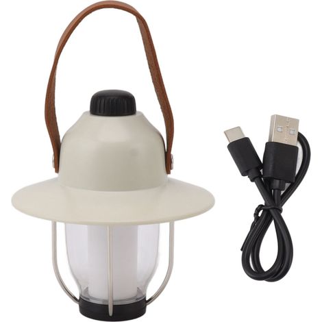 Lanterne camping pomme de pin rechargeable USB 300lm IP33 ABS blanc chaud (1/5)
