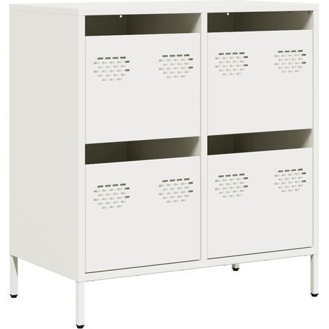Maison Exclusive - Aparador de acero laminado en frío blanco 68x3
