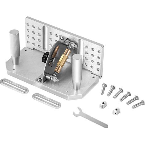Affûteur à lames pour ponceuse à bande, angle réglable 85°-115°, poignées doubles, 195 mm, compatible avec tourets et machines d'affûtage. (1/5)