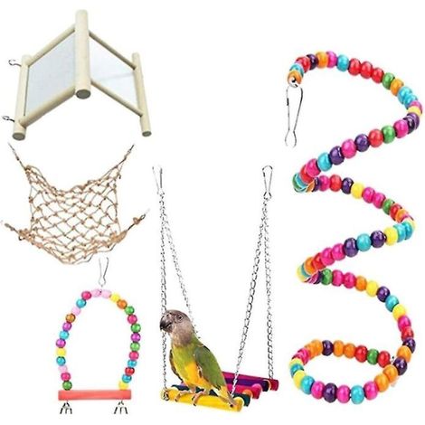 Hamac pour cage - OKZ - Hamac coloré - balançoire en paille - avec crochets - multicolore