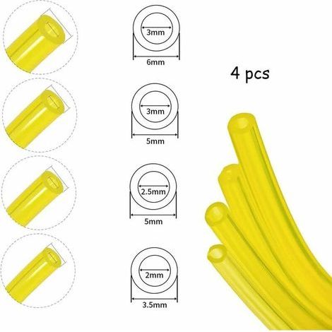 Set de 4 Durites Essence - Tuyau de Carburant 1,5 mètre pour Souffleur Coupe-bordure Tronçonneuse Debroussailleuse - Tuyau de Carburant Flexible Très Résistant (1/4)