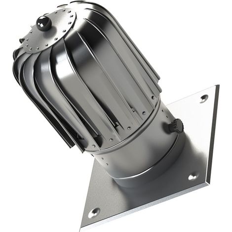 150-mm-Schornsteinaufsatz aus rauchbeständigem Aluminium mit zusätzlicher Dachplatte (1/2)