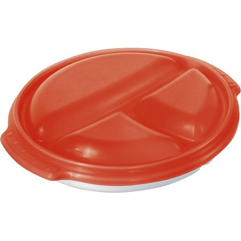 Assiette micro-ondes Rotho Micro Clever 0,75 L rouge (1/2)