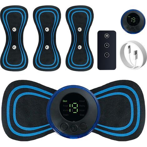 Wireless TENS Pain Relief Device – 8 Modes, 19 Intensity Levels, 3 Reusable Electrodes, LCD Screen. Portable device for back, neck, and shoulders. (1/5)