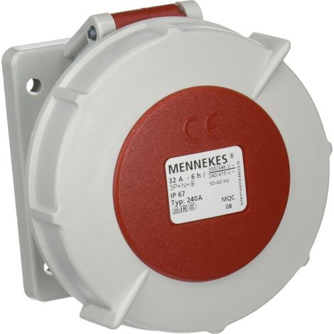 Presa 32A 5p 400V IP67 dritta da pannello ermetica 240A mennekes 1379