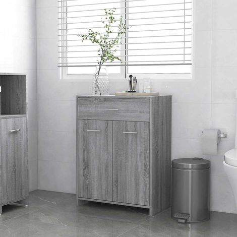 vidaXL Armadietto Bagno Grigio Sonoma 60x33x80 cm in Legno