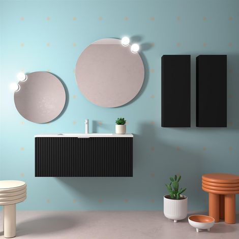 Armoire murale BIBA 1000 1 tiroir métal et tiroir caché BLACK VELVET 997 x 405 x 450 mm (1/4)