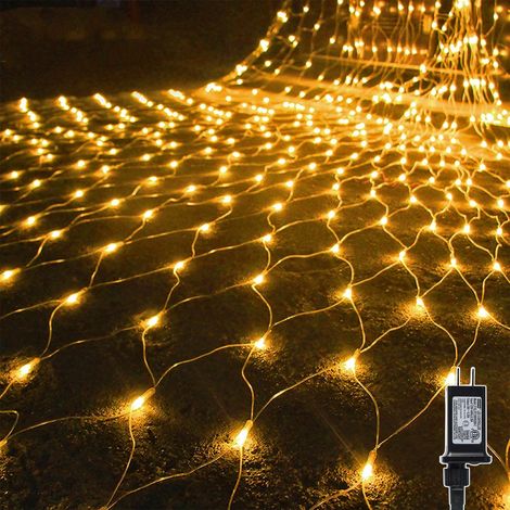 Guirlande luminaire de Noël extérieur WATERGLIDE, 3,65 mx 1,50 m, 360 LEDs, 8 modes d'éclairage, connectable pour arbres et arbustes de jardin, décorations de fêtes, mariages, blanc chaud (1/5)