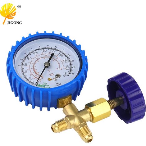 Outils de charge de réfrigérant pour climatisation automobile et domestique, vanne à manomètre unique basse pression, manomètre de réfrigérant, manomètre de réfrigérant antidéflagrant résistant à la p (1/5)