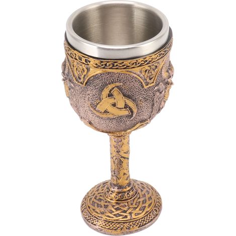 Viking-Bierglas aus Edelstahl und Retro-Harz für Cocktails und Whisky