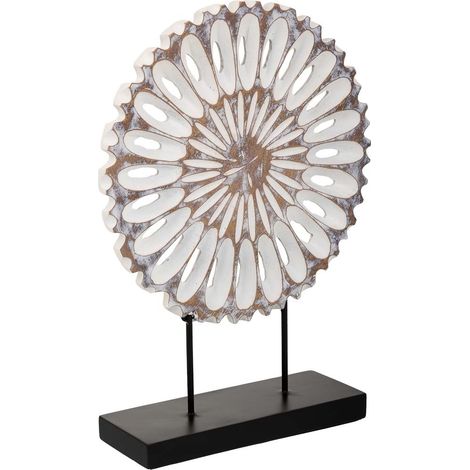 Figura decoración de poliresina blanca 29,5x9x40