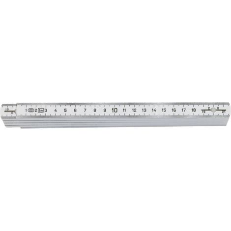 Metro plegable poliamida 2m/16mm blanco FORTIS