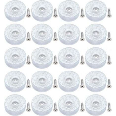 20 pieces 30mm round silicone floor protector pads, non-slip and quiet, with screws, suitable for sofa legs, chair cushions (1/4)