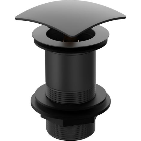 Colore Square Matt Black Unslotted Click Clack Basin Waste (1/5)