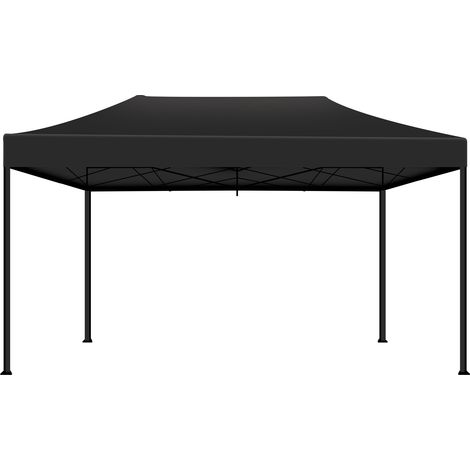 Kebon - Carpa / Gazebo de jardín 3x4,5 m impermeable plegable para ferias y mercados, color negro (1/3)