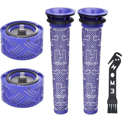 Zu den Ersatzfiltern für Staubsauger der Dyson V6-Serie gehören 2 waschbare Vormotorfilter, 2 waschbare HEPA-Nachmotorfilter und 1 Reinigungswerkzeug.